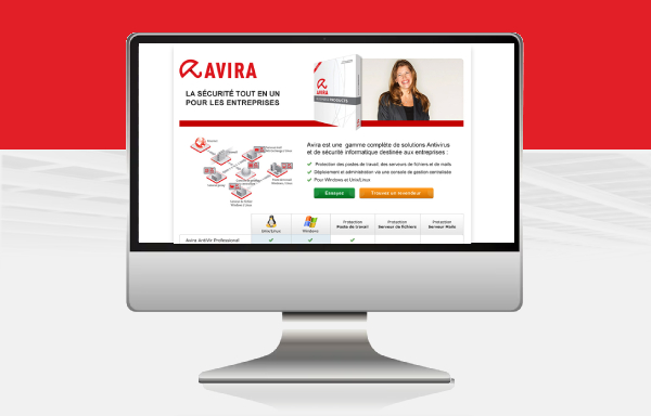 Webdesign landing page Avira et mini-site Microsoft